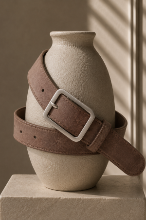 Manel | Belt - Suede Brown