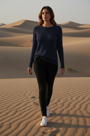 Manel | Top - Knitted Long Sleeve (Navy)