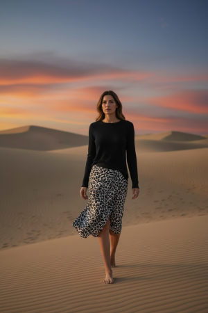 Manel | Skirt - Leopard (Grey)