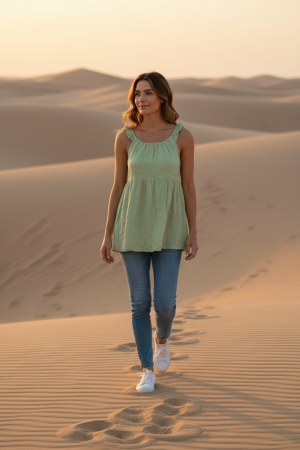 Manel | Top - Soft Shoulder (Green)