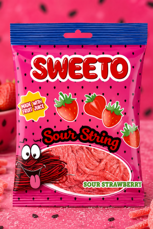 Manel | Gummies - Sour Strings Strawberries (80g)
