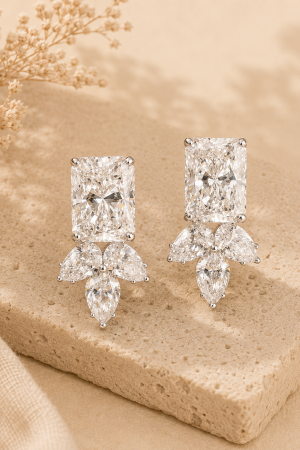 Manel | SS Stud Earring - Rectangular