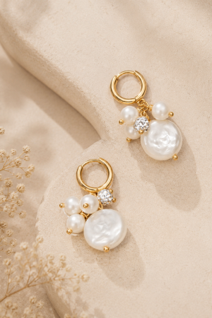 Manel | SS Huggie Earring - Pearl Bundle