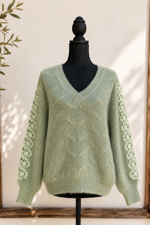 Manel | Knit - Shiny Lace Green