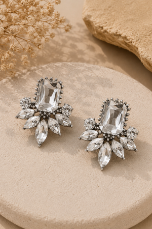 Manel | Stud Earring - Gemstone Drop