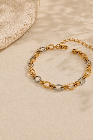 Manel | SS Bracelet - Gold & Silver Links