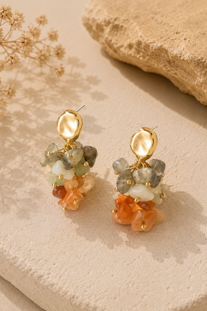 Manel | Stud Earring - Cluster Stones