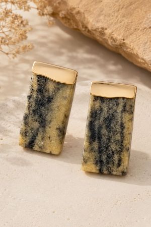Manel | Stud Earring - Stone Textured