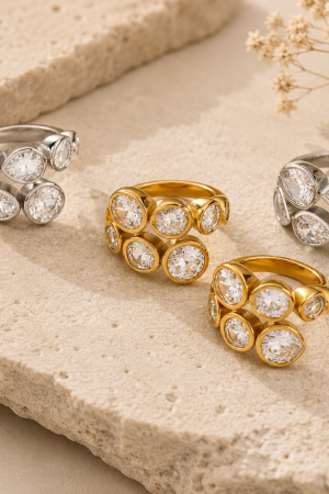 Manel | SS Ring - Stacker Tears
