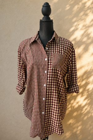 Manel | Skirt - Gingham (Brown)