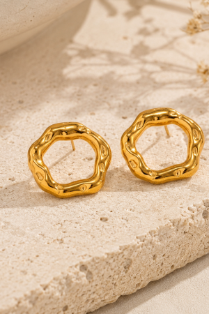 Manel | SS Stud Earring - Lava Circle