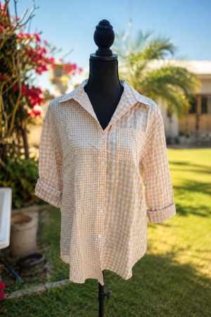 Manel | Skirt - Gingham (Beige)