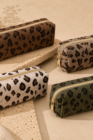 Manel | Pencil Bag - Corduroy Leopard