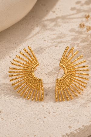 Manel | SS Stud Earring - Golden Sun