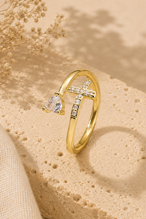Manel | SS Ring - Diamanté Cross