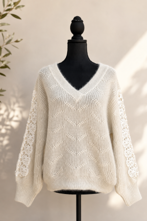 Manel | Knit - Shiny Lace Ivory