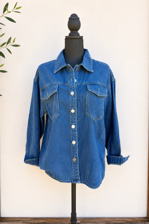 Manel | Denim - Dark Blue Shacket