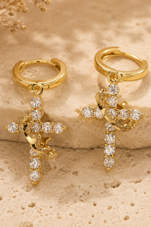 Manel | SS Huggie Earrings - Crowned in Faith