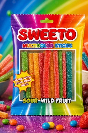 Manel | Gummies - Sour Sticks Multicolor (80g)