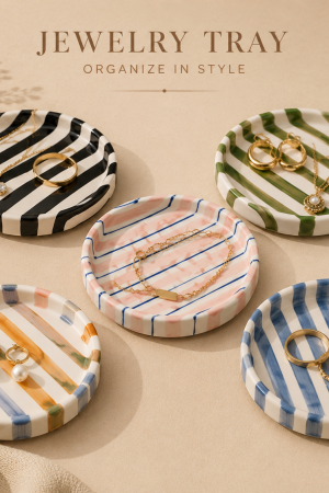 Manel | Jewelry Tray - Ceramic Stripes