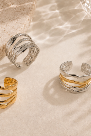 Manel | SS Ring - Hollow Out Stripes