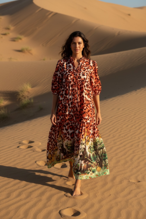 Manel | Dress - Orange Leopard